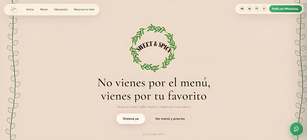 Menú digital de Sweet & Spicy